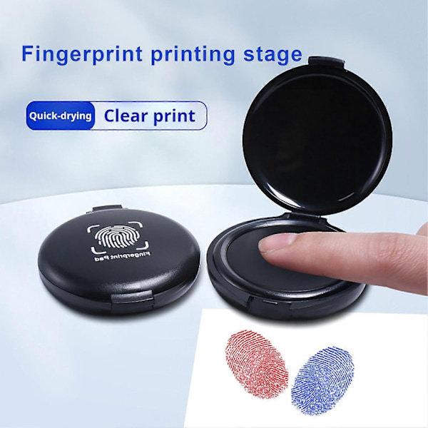 Fingeravtrycksstämpeldyna Vattentät Liten Bärbar Identifiering Säkerhet Fingeravtryck Svart Stämpeldyna - Perfekt Blue