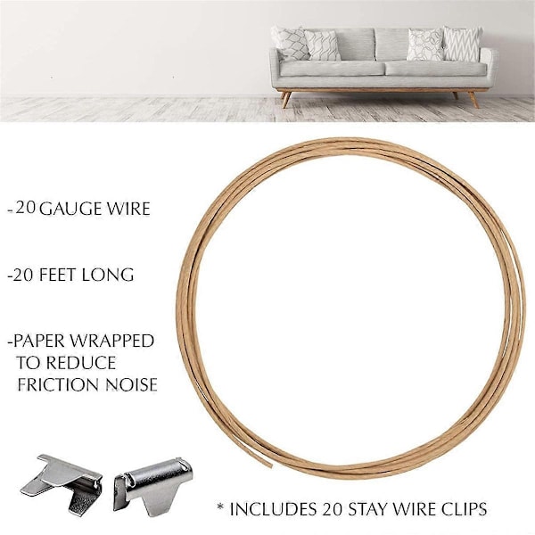 25 tommer Sofa Fjeder Reparationssæt til Reparation af Sofa Støtte Kompatibel med Hængende Hynder Inkluderer 4 stk. Fjedre, Møbelpolstring Fjederclips Et-Perfet