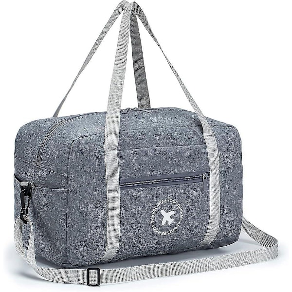 Kabinväska 40x20x25 cm för Ryanair Godkänd Storlek Hopfällbar Handbagageväska Rese Duffelväska Under Sätet Bagage Kabinväska Axelväska - Perfet A-grey40x20x25cm