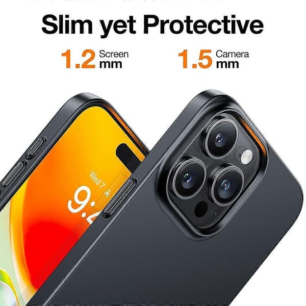 TORRAS Kompatibelt med iPhone 15 Pro Skal Hårt PC Telefonskal Stötsäkert Skyddsskal - Perfekt Black