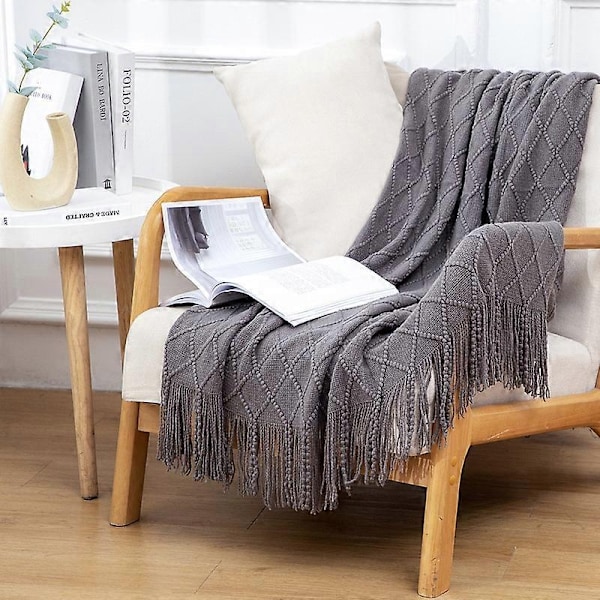 Myk Strikket Teppe, Sofateppe - Perfekt Grey 130*180cm