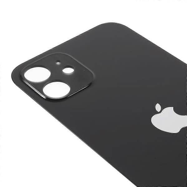 iPhone 12 batterideksel, reparasjonsdel (standardversjon, med kameralinseringhull) - Multicolor Black