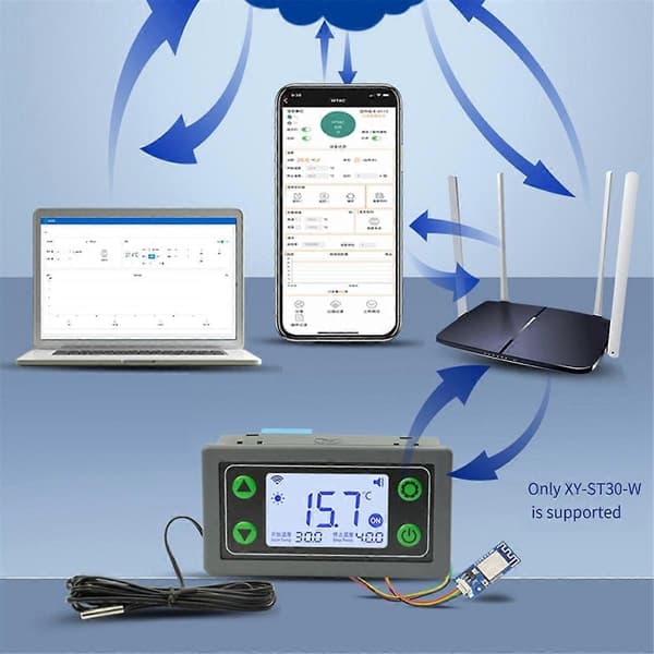 SA30 30A Termostat Temperaturkontroller Digitalt Display Termostat Høy Lav Temperaturalarm-Perfekt