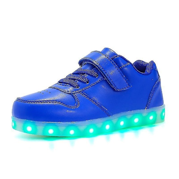 Kids Shoes Boys Led Light Up Shoes Childrens Sports Running Shoes 518-Perfet Blue 34