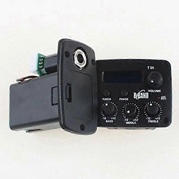 Akustisk Gitarr Pickup System Kit Universal B-Band T35 3-bands EQ med Tuner - Perfekt