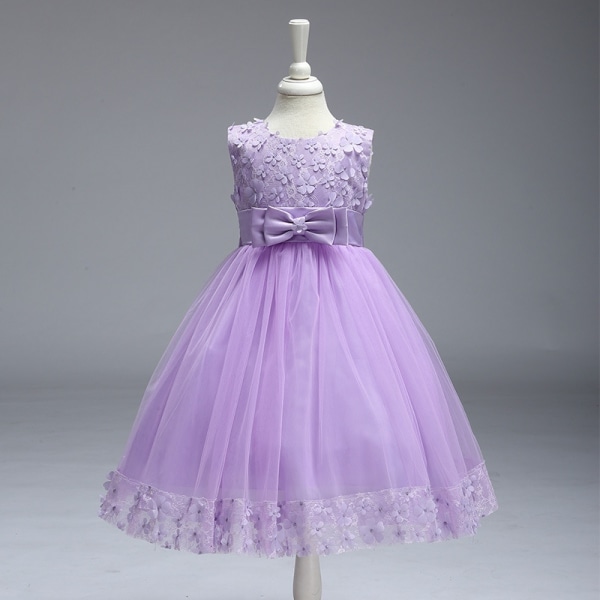 Børnetøj Piger Bowknot Princess Dress Pailletter brudekjole - Perfet 4/100cm