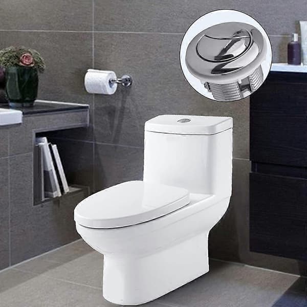 Universal toiletknap Enkelt/Dobbelt knap Skylleventil Udskiftning Passer 38mm-Perfekt Single button
