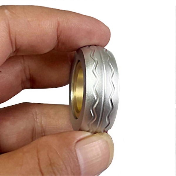 Motorcykel Däck Fidget Ring Rolig Stressavlastning Fingerövning Rostfritt Stål Spinner Ring EDC Leksak Barn Vuxna Present-Perfet R