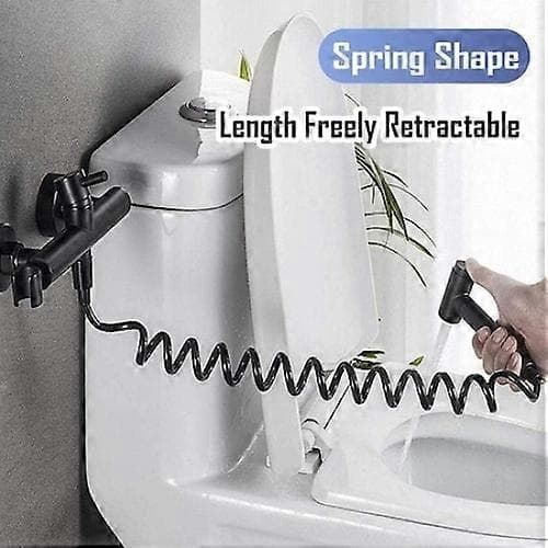 toiletskylleslange, Plastik, 3m, Sort-Perfet