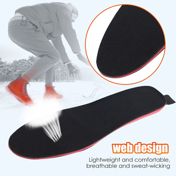 Menn Dame oppvarmede innleggssåler USB oppladbar elektrisk fotvarmer med fjernkontroll Termiske skoinnleggssåler Pads for vinterfiske - Perfet 22.5cm-25cm