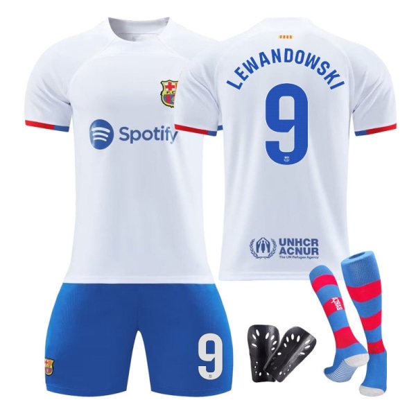 23-24 FC Barcelona vieraspaita Pedride Jong jalkapallo-ottelu kneepad 18#With socks