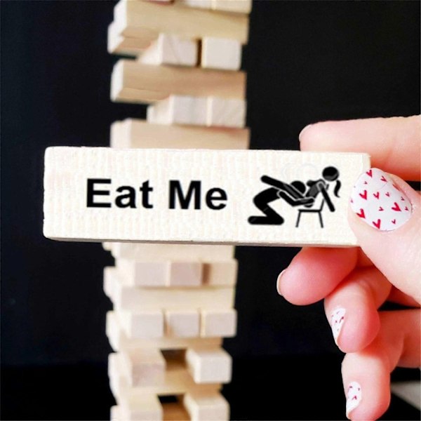 48 stk. Dating Night Game Tumbling Tower-spill, trestabletårn-spill for par, paraktiviteter og datingkveldsideer - Perfekt