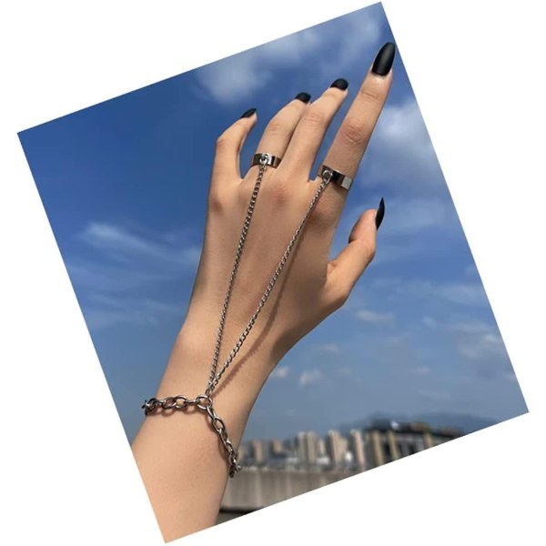Armband Ring Hand Kedja Boho Justerbart Slave Armband för Kvinnor Hand Sele Armring Finger Ringar Hand Accessoarer Kedje Ring - Perfet