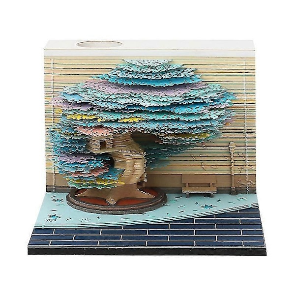 Skrivbords kalender med LED-lampor, 2024 kalender memoblock, kreativ skrivbords kalender DIY anteckningsblock, 3D konst kalender pappersutskärning - YuJia - Perfet 23