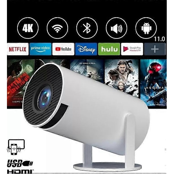 5G 4K Projektor Smart HD WiFi Bluetooth HDMI USB IOS/Android Hjemmekino - Perfekt