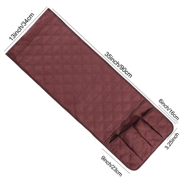 5-Pocket Sofa Oppbevaring Armlen Organizer Hengende Seng Bag Wine Red