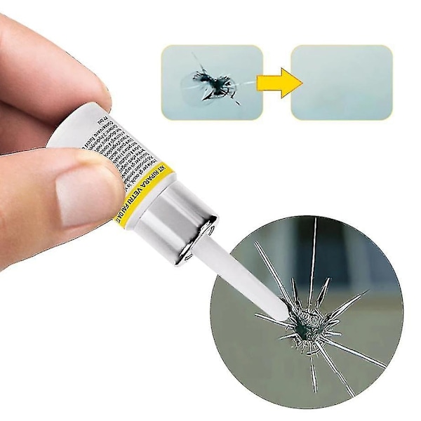 Lasin neste- ja auton ikkunan halkeama- ja sirpalekorjausvälinehartsi tuulilasi tuulilasin korjaus DIY työkalupaketti - Perfet White