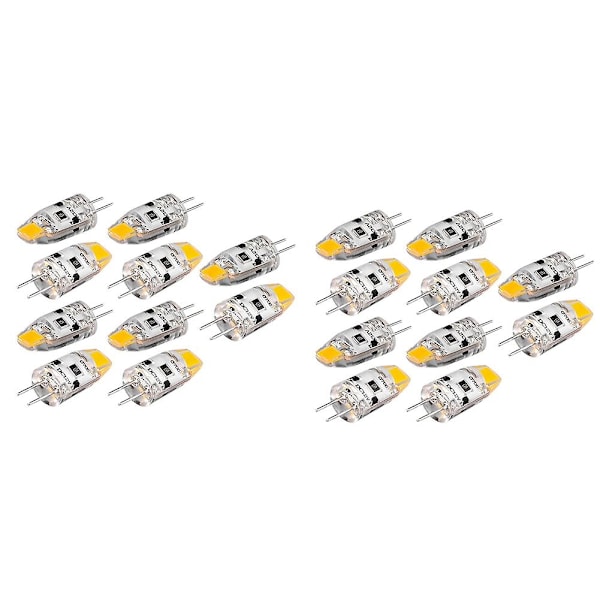 20x G4 LED-lampor 12V DC Dimbara COB LED G4-lampor 1,5W 360 strålvinkel Ersätter 15W halogenlampor- Perfekt