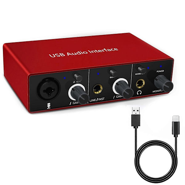 Audio Interface Xrl Audio Interface 48v Phantom Power Support Instrument Elektrisk Guitar Tablet Com-Perfet