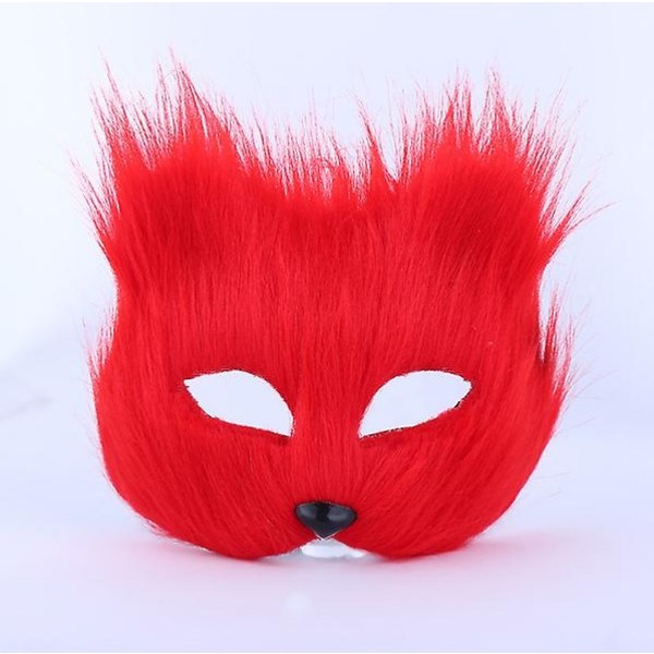 Eläinnaamio Miesten ja naisten puolikasvot Simulaatio Fox Mask Masquerade-Perfet red