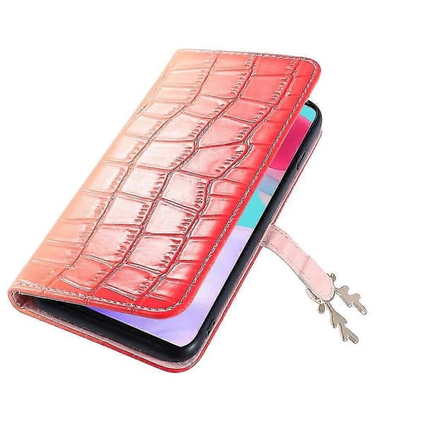 Äkta läderfodral med hjorttryck för Samsung Galaxy A52 5G/4G red