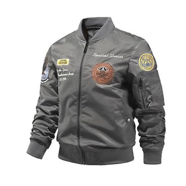 Ny Ankomst Mænds Flyvejakke Vinter Bomberjakke Ungdomsmode Stor Størrelse Baseball Uniform til Kvinder-Perfet Grey 3XL