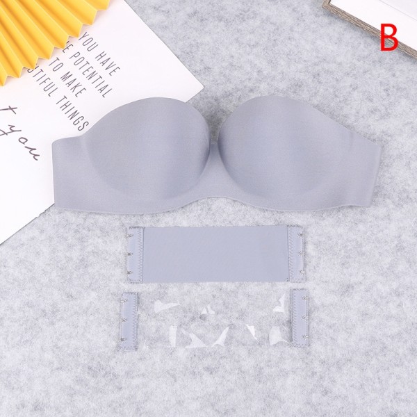 Tube Top Alusvaatteet Seksikäs alusvaatteet Olkaimeton Bra Push Up Bra - Perfet Gray 34/75AB