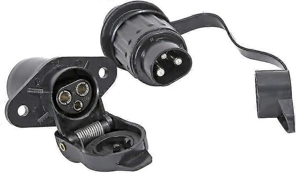 3-pins plugg og kontakt - 12v traktor vanntett pluggkontakt - Din 9680-Perfet