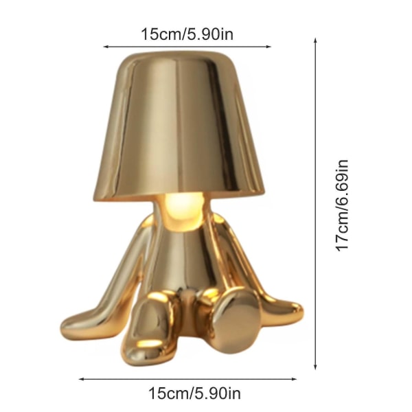 Creative liten gyllene man bordslampa sängbord vardagsrum dekoration - Perfet