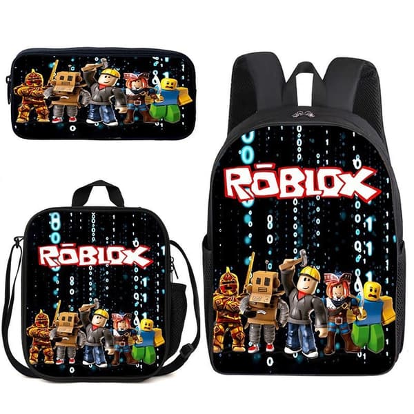 Roblox Ryggsekk Skoleutstyr Gave Tredelt Sett - Perfekt