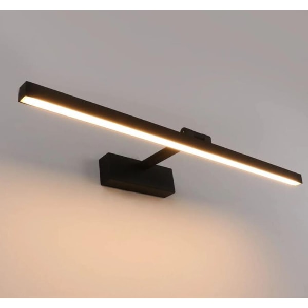 Badeværelsesspejl pandelampe moderne minimalistisk LED spejllampe - sort, 50cm, 10W, 1stk- Perfet