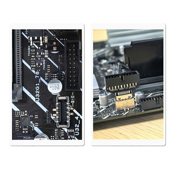 USB3.2 Type-E 20Pin - USB 19P Kotelon Etuosan USB Type A Type C -jatkoadapteri Pöytäkoneen Emolevylle - Perfet