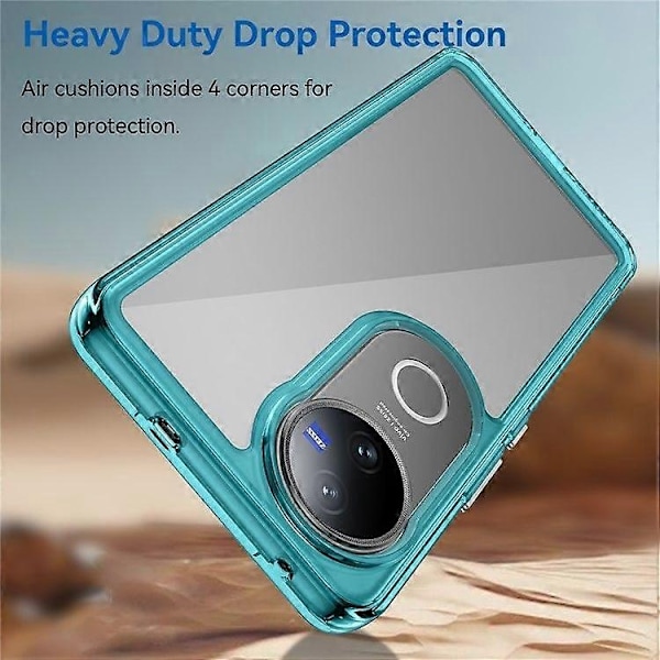 Kompatibel med vivo V50 5G Skal TPU + Akryl Skyddande Transparent Mobilskal - Perfekt Transparent Blue