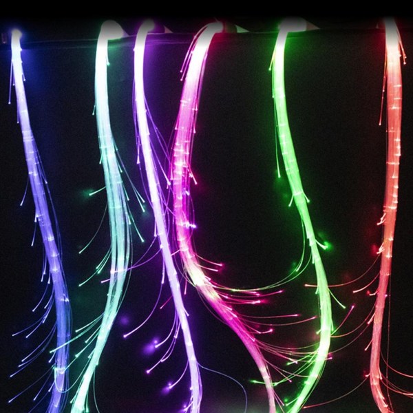 RGB LED Fiber Optic Whip Light 40 Farger Multicolor Batteri Powe - Perfet