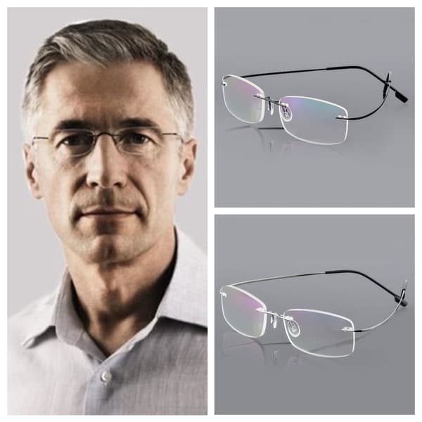 Läsglasögon Minne av titan SILVER STYRKA-100 - Perfekt silver Strength-100
