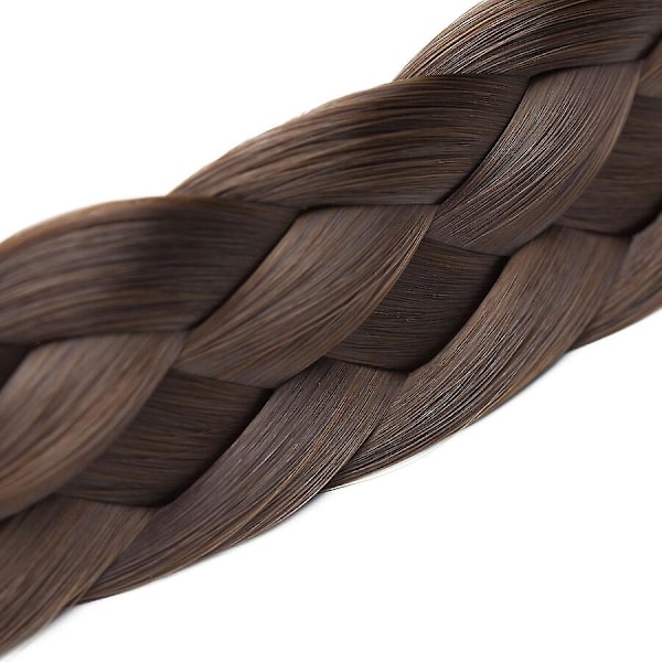 Tjockt Flätat Elastiskt Hårband Håraccessoar för Kvinna-Perfekt darkbrown&lightbrown