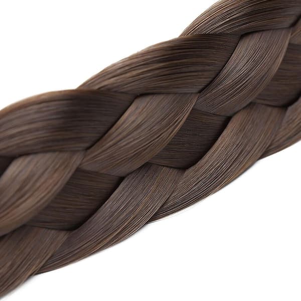 Tykt Flettet Elastisk Hårbøjle Hårbånd Tilbehør til Kvinder - Perfekt darkbrown&lightbrown
