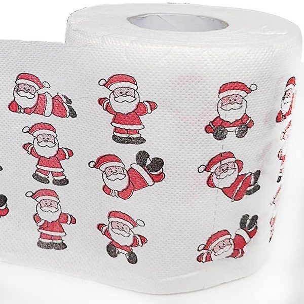Duomi Merry Christmas Toiletpapir Ikke-giftigt tryk Santa Elk Tree Tissue Servietter Festlig Sjove nyhedsgaver Festgaver - Perfet white-2