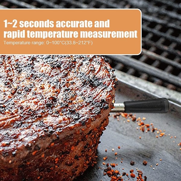 Trådlös Kötttermometer 5-10 Minuters Snabbladdning 98 Fots Trådlös Räckvidd Bluetooth Köttpåse för Grillning och -Perfekt