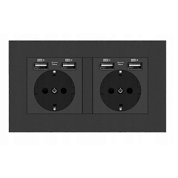 Kaksoispistorasia 4x USB 5V -ulostulolla - Perfet
