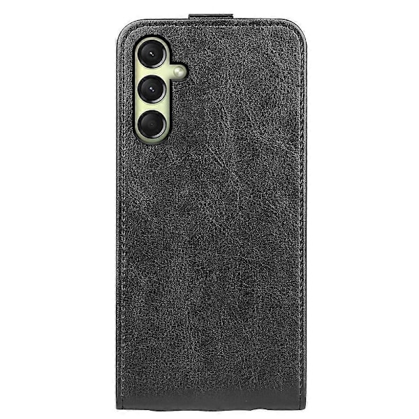 Kompatibel med R64 Tekstur Vertikal Flip Læder Telefon Cover - Perfekt Black For Samsung Galaxy A16 5G