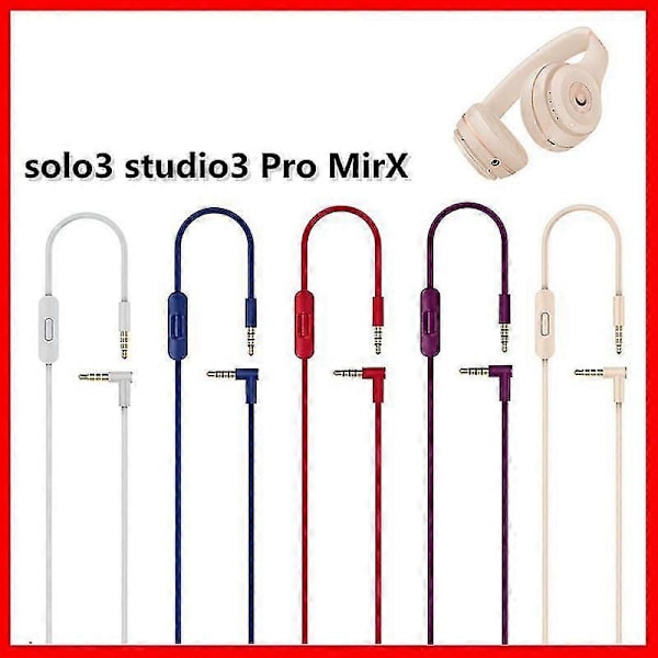 Sopii Beats Solo/solo Hd/solo2/solo3/mixr/studio2/studio3/pro kuulokkeille 3.5mm - 3.5mm kuulokkeiden vaihtokaapeli - täydellinen blue