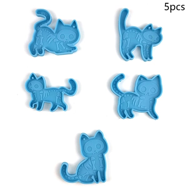 5 kpl / set e Cat Shape DIY Korvakoru Kaulakoru Avaimenperä Kynä - Perfet Blue