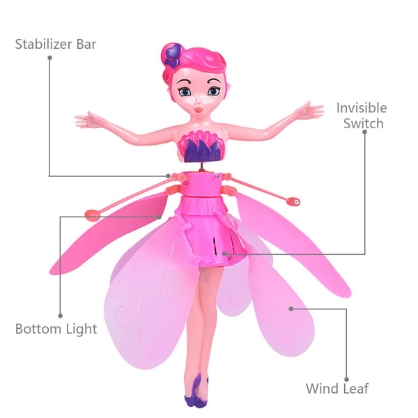liten älva gest induktion svävande flygande leksak - Perfet pink