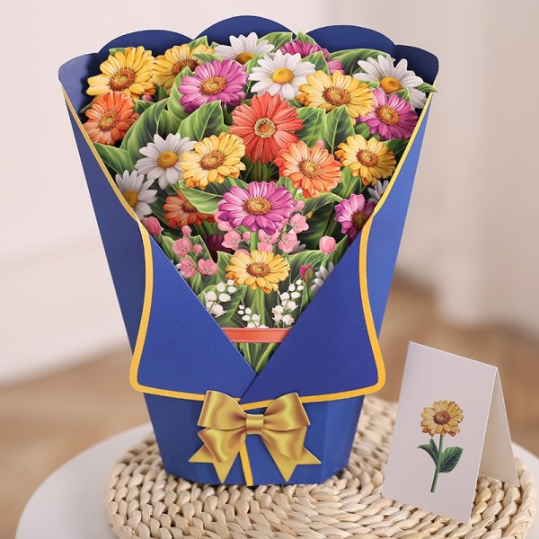 3D mors dag lykønskningskort bundt papir udskårne blomster gave - Perfet 6