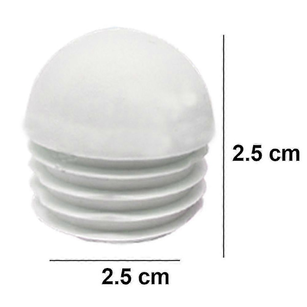 32 stk. rørplugger, runde endestykker, rør, lamellplugger - Excellence - Perfekt White 25mm