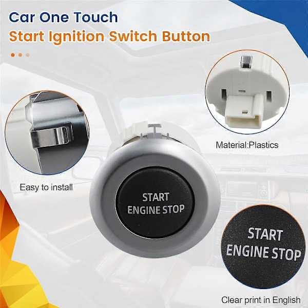 Bil Start Stop Switch Knap LR014015 til LR4 Sport 2010-2016 Tændingsswitch Nøglefri-Perfekt