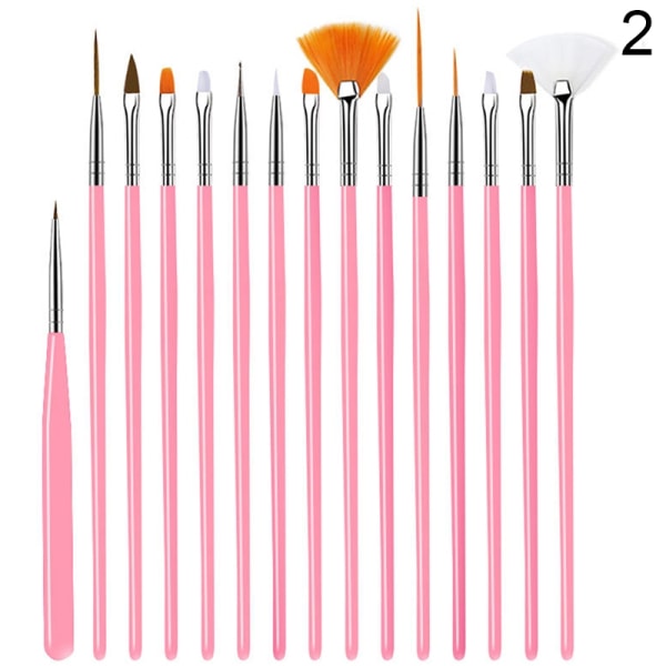 15 stk Dotting Pen Krystallhåndtak Nail DIY Art UV Gel Nail Brush 2