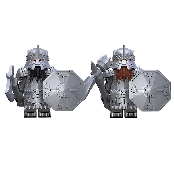 Ringenes Herre Middelalder Ridder Minifigur Legetøjs Sæt Antik Militær Rustning Dværg Soldat Byggeklodser - Perfekt