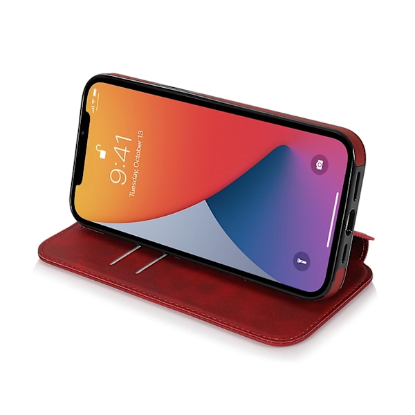 Yhteensopiva iPhone 13 Mini -kotelon kanssa Nahkalompakko Käännettävä puhelinkotelo - Perfet Red